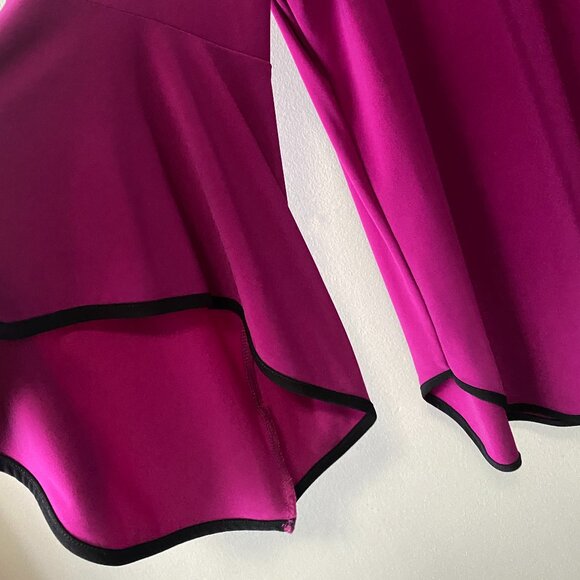 Mr. Max Fashions Dark Mauve Round Neck Tulip Bell Sleeve Blouse Top - Picture 6 of 10